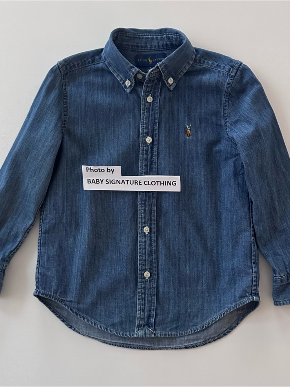 Ralph Lauren Boys 5 Blue Denim Button-Down Shirt